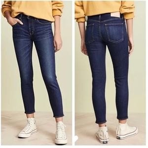 Moussy Rebirth ankle skinny jeans in dark blue size 27